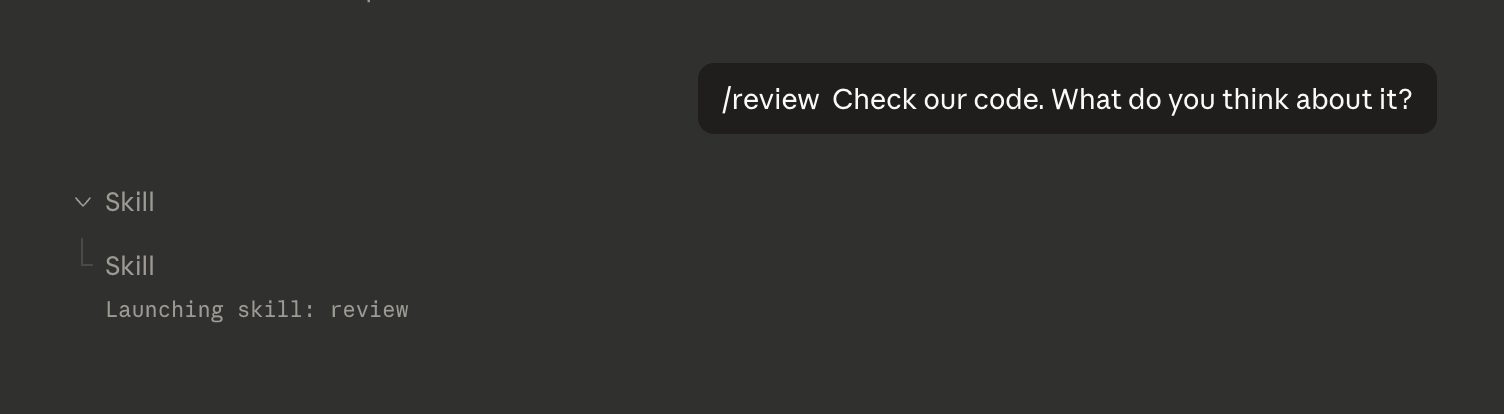 Когда вы используете слэш-команду, будет видно какой навык подгружается